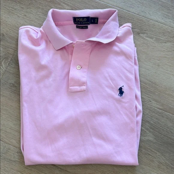 Ralph Lauren Light Pink Polo with Navy Logo - Picture 1 of 5